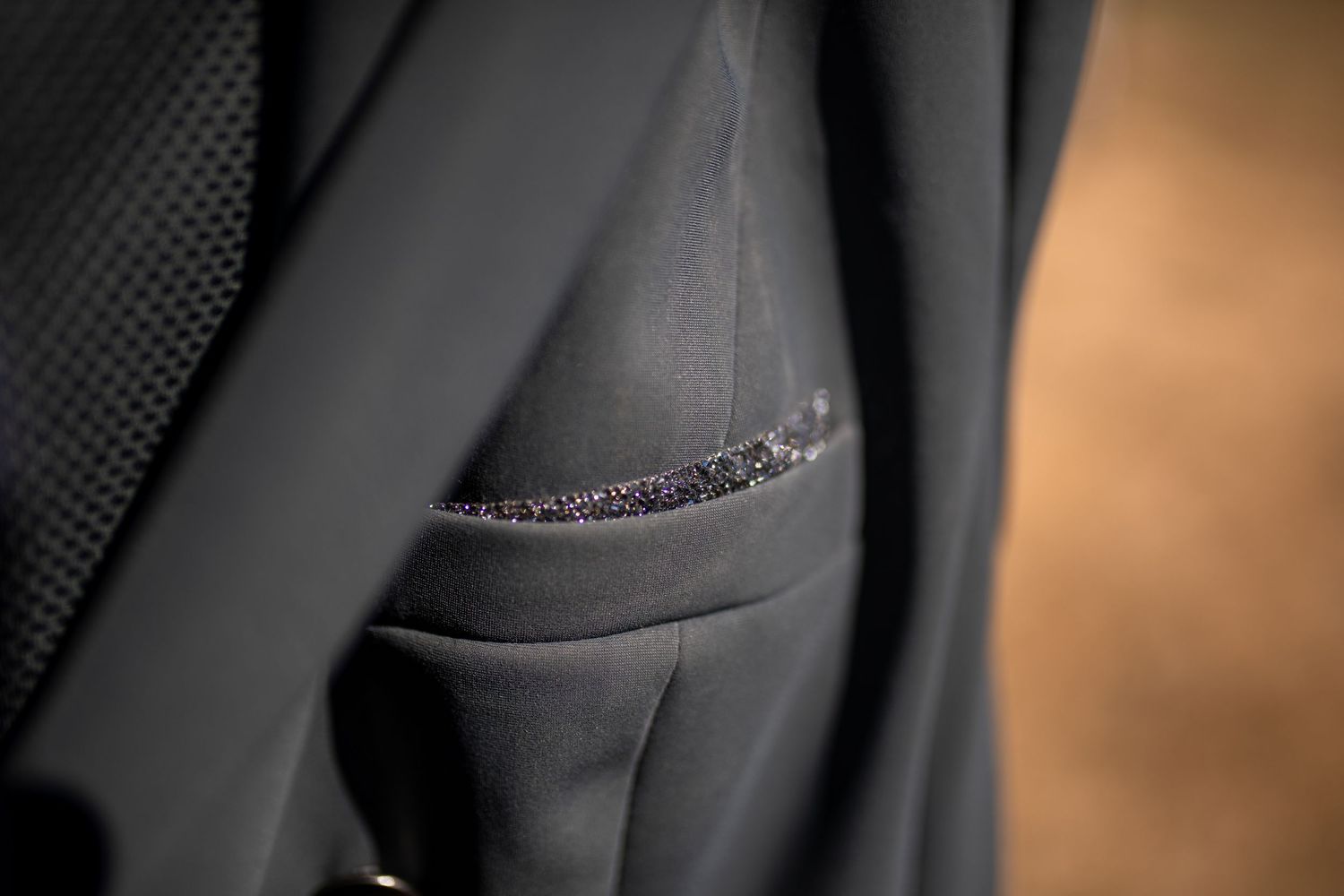 Picture of the breast pocket of a show jacket.