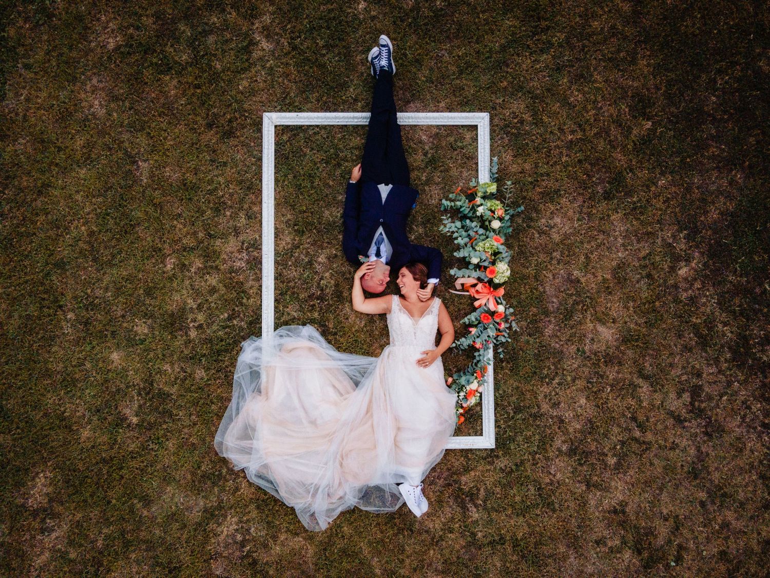 Drone wedding photos