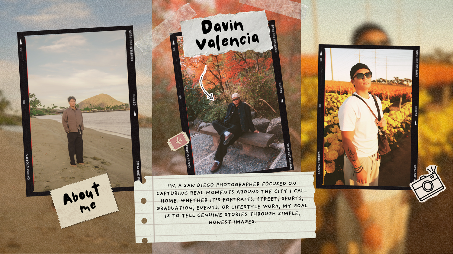 A collage of outdoor photography scenes showing landscapes and silhouettes during golden hour sunset lighting.
