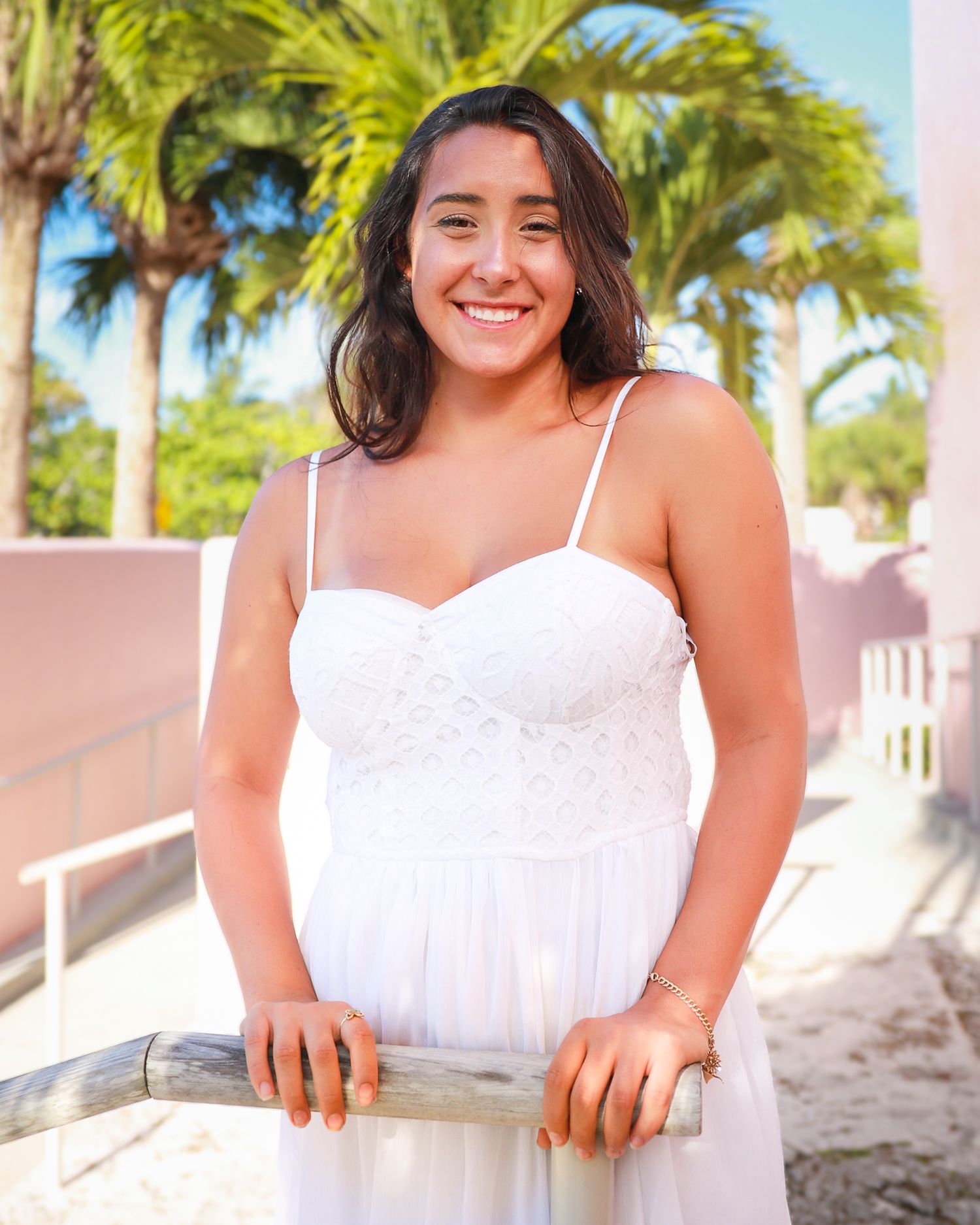Girl smiling for camera on Boca Grande, FL