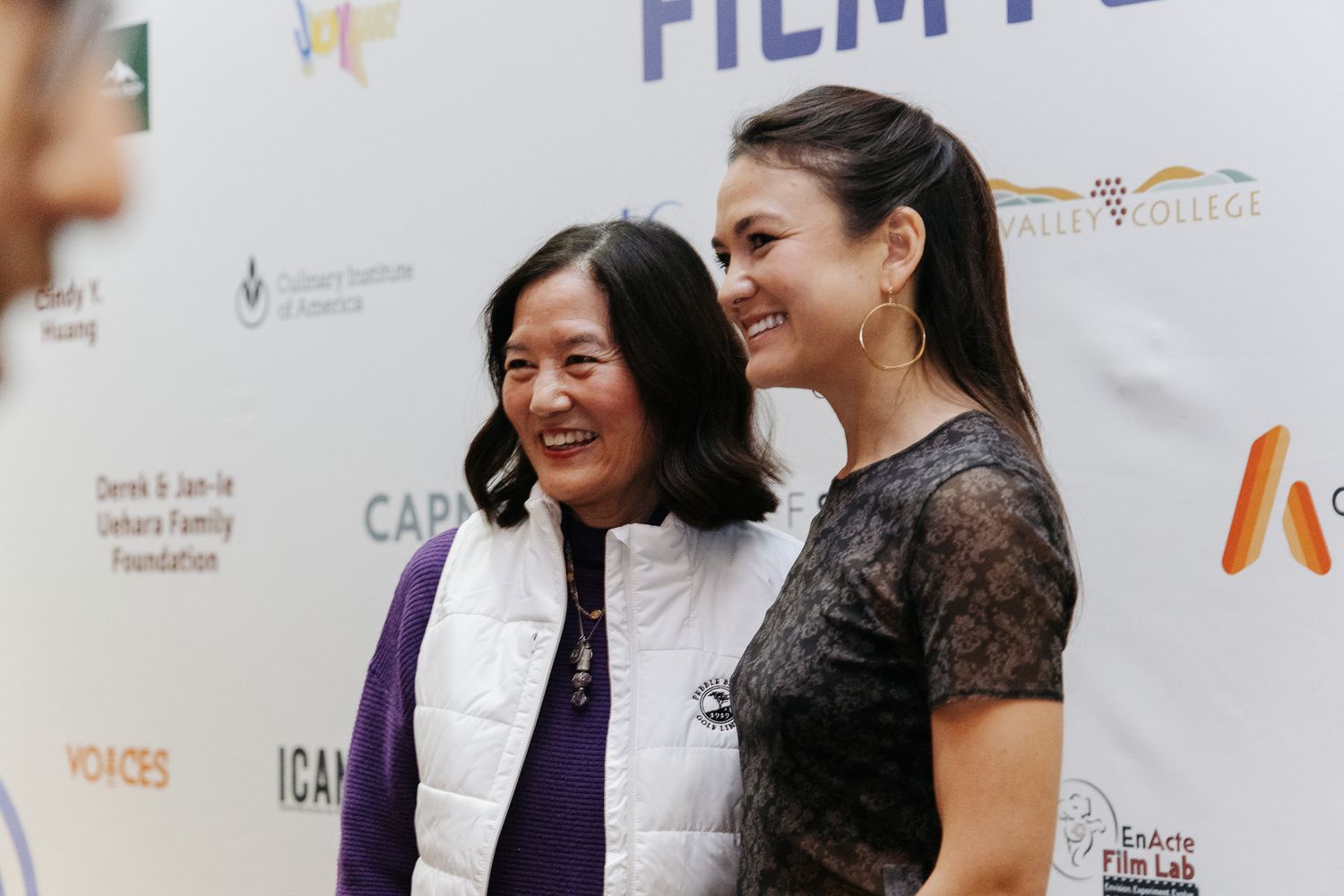 Group of attendees posing together at a film festival event.