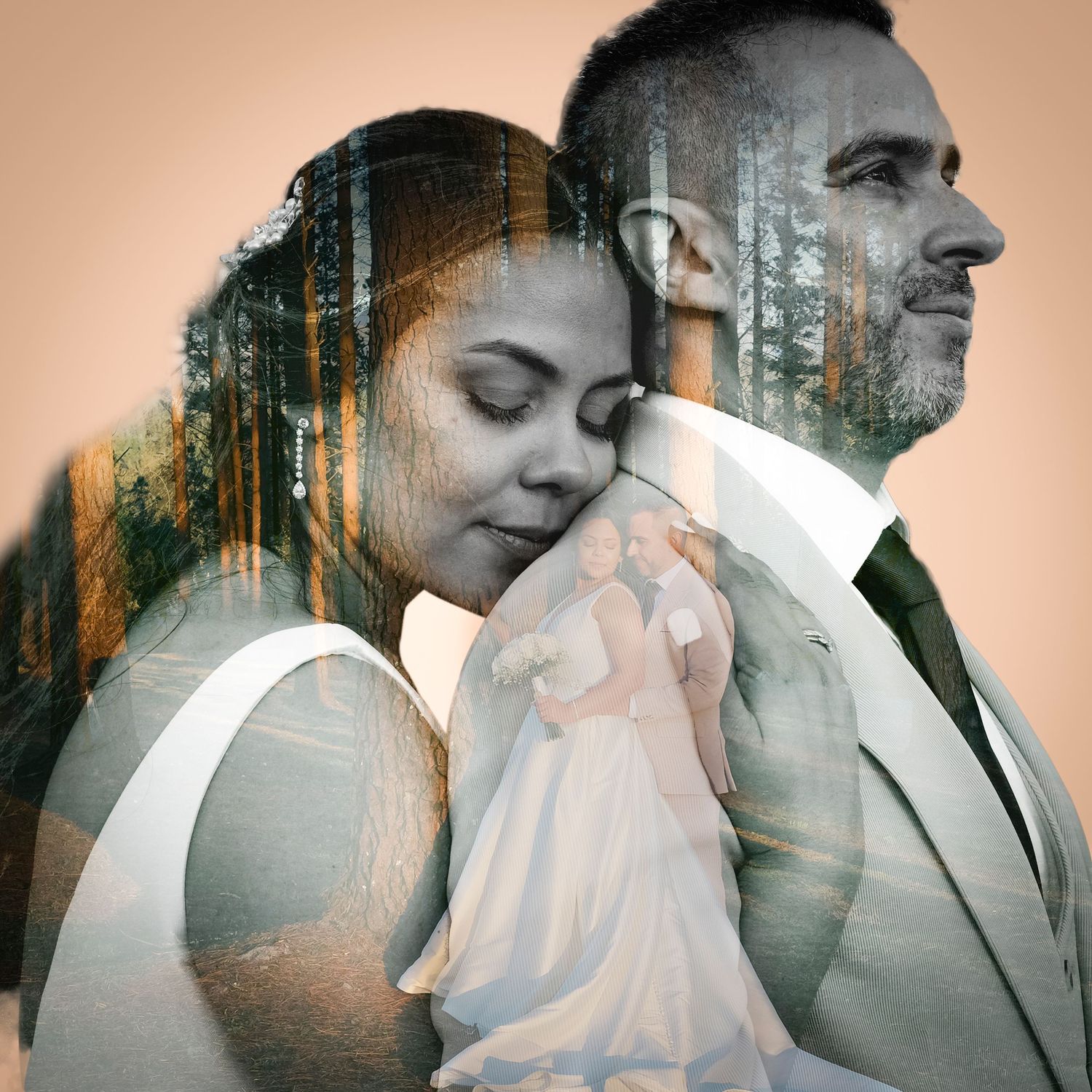 Retrato de pareja con iluminación cálida. Fotografía profesional de bodas y emociones reales en Oviedo.