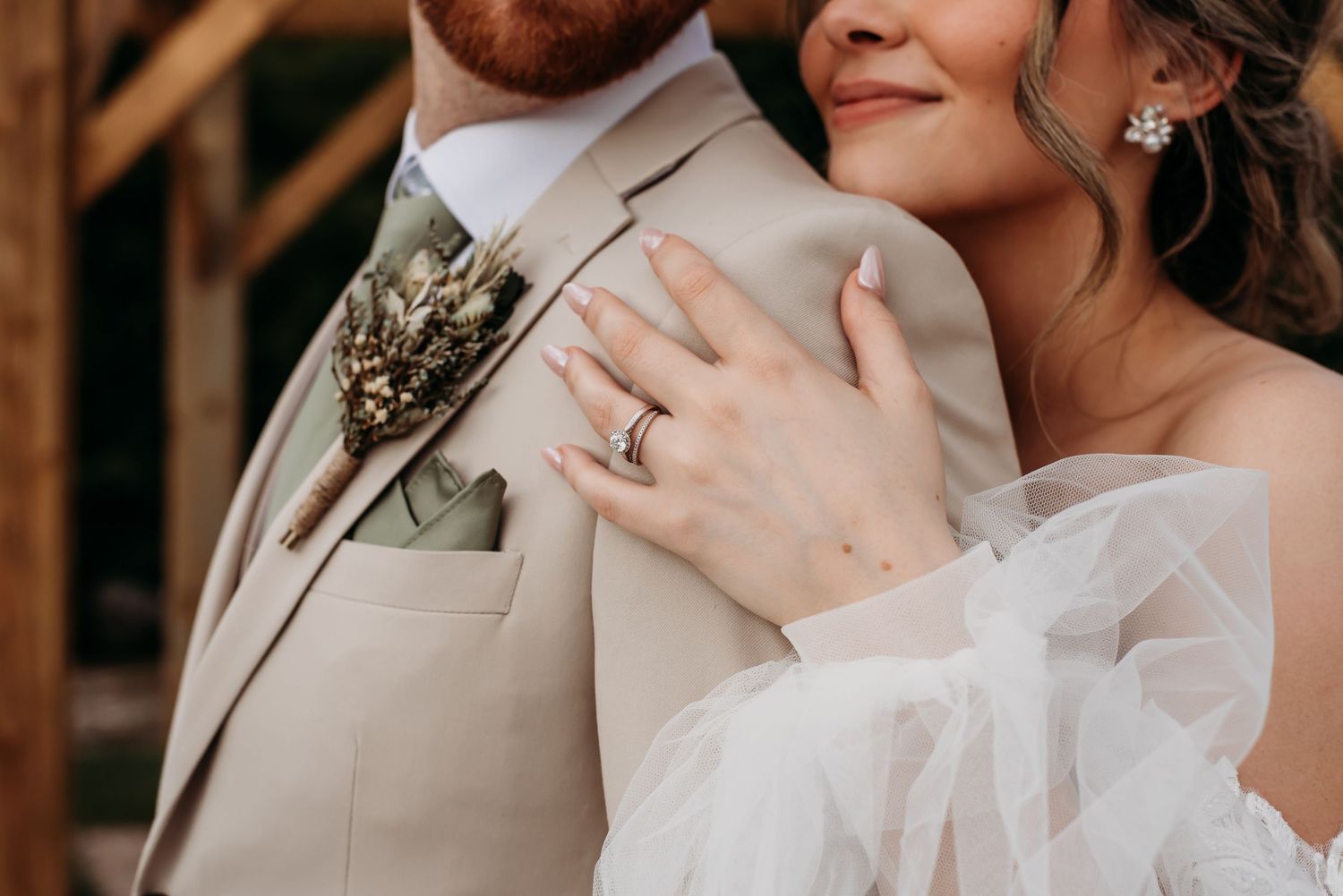 When you're just married, snuggle, flirt, and have fun with each other. It'll make for the best pictures.