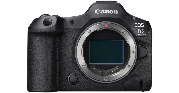 Canon EOS R series mirrorless camera bodies shown from different angles displaying the digital sensor and mount.