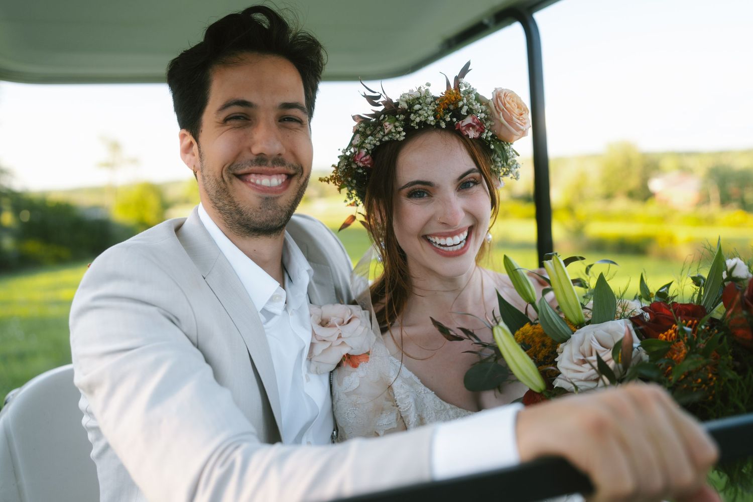 The Barn at Liberty Farms Lara and Nick Golf Cart
