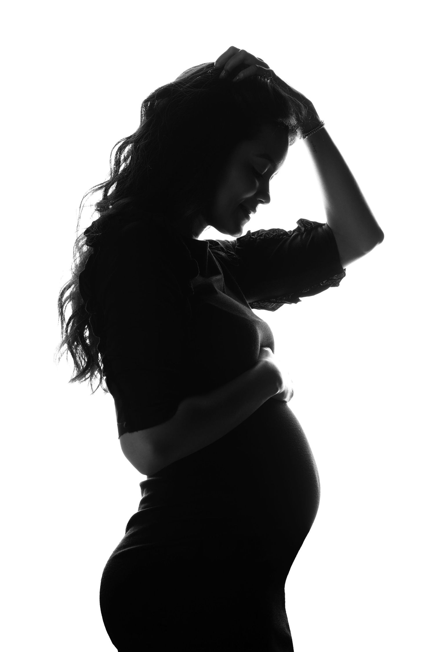 Artistic silhouette series showing dynamic poses against white background.