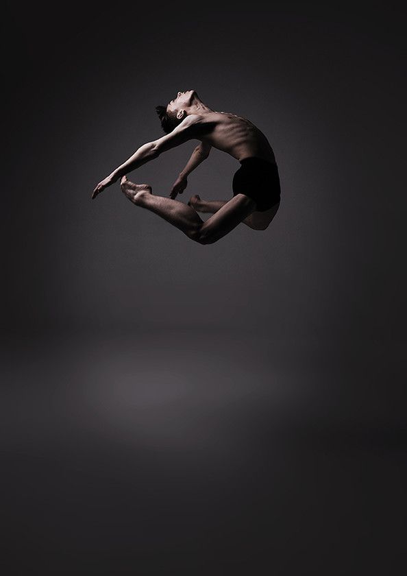 Male dancer jumping during a photoshoot