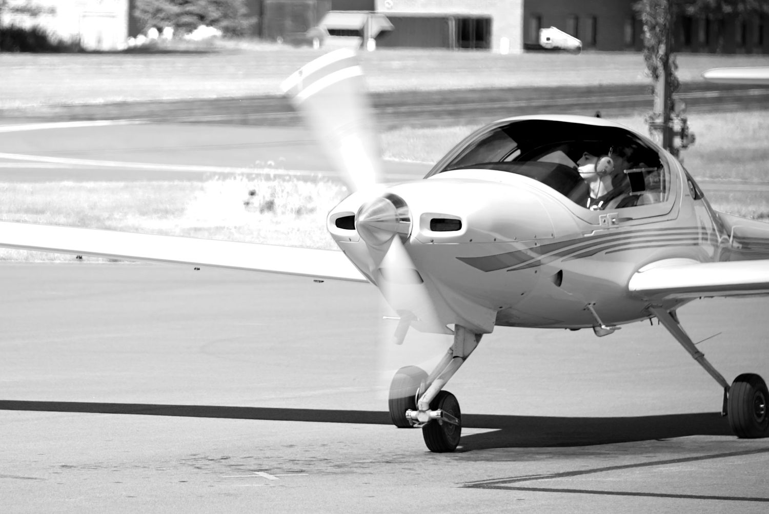 Airplane starting with student pilot.