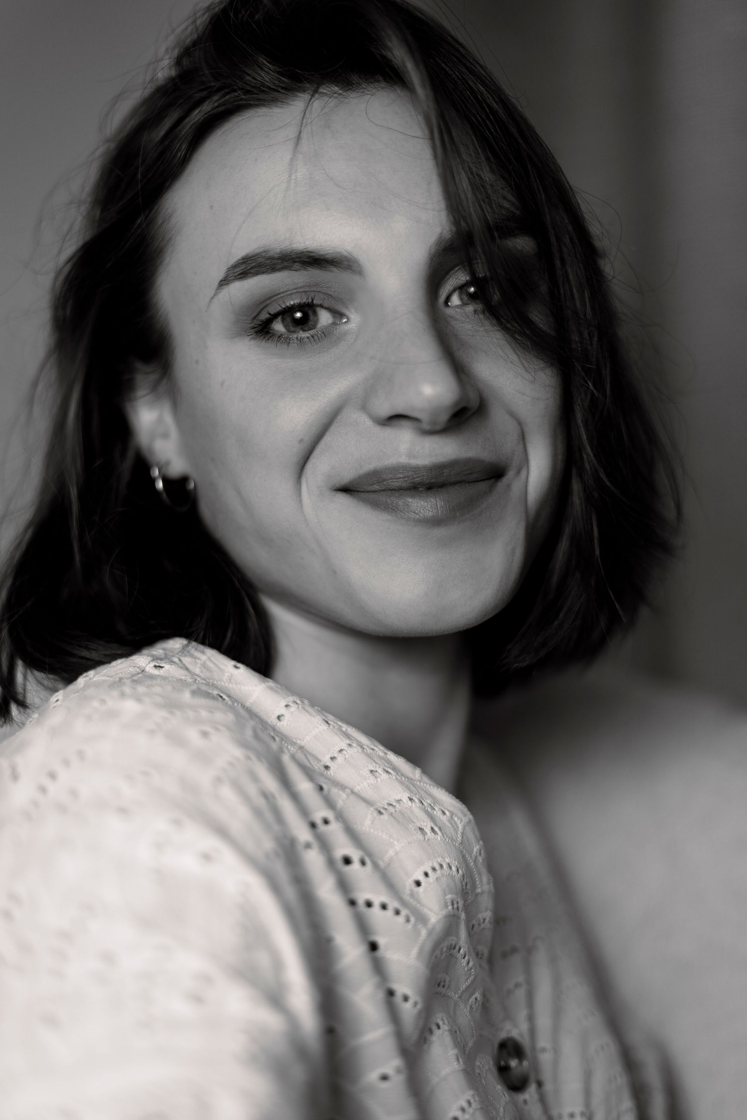 photo de portrait en noir et blanc