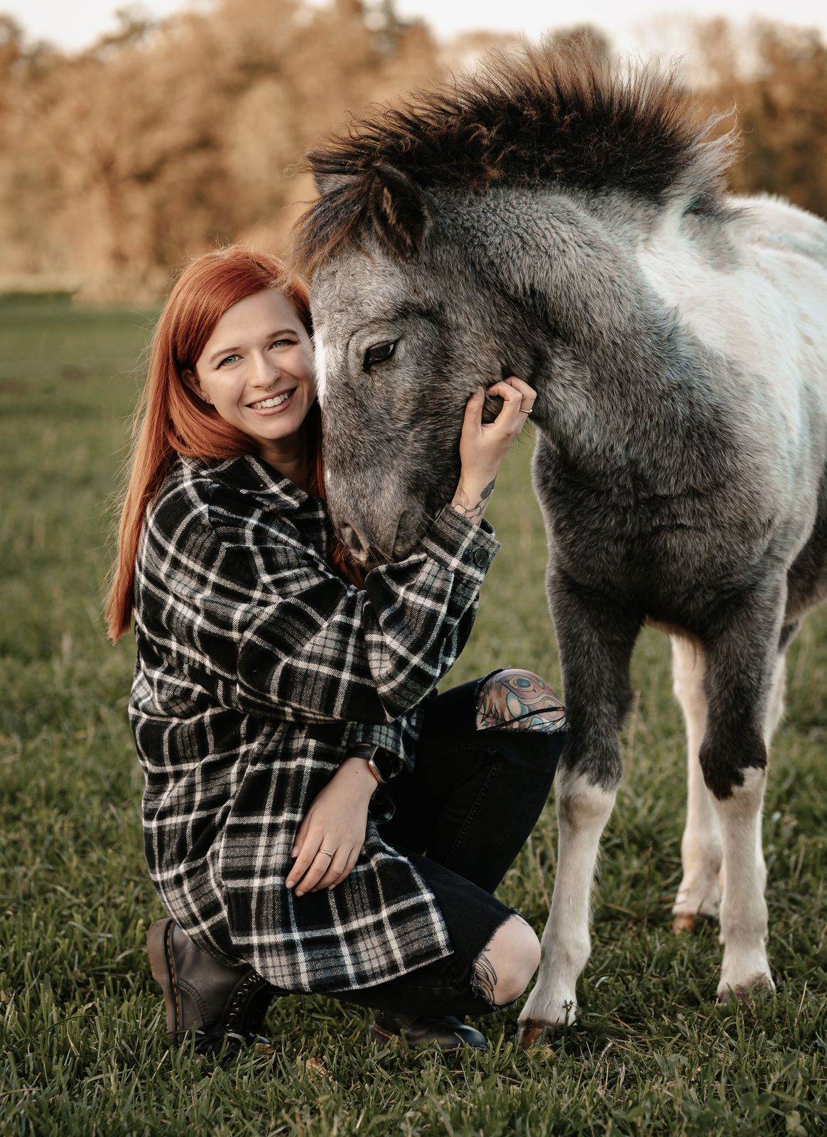 Tiershooting mit Frau. Esel Shooting.