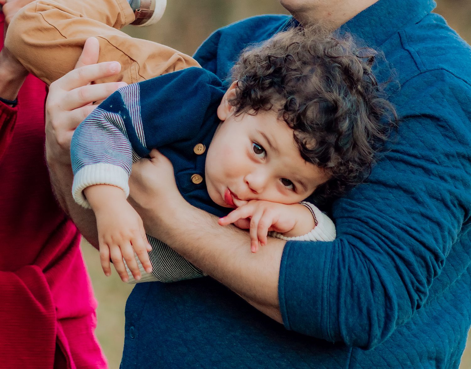 A candid shot of a baby during a family photoshoot in Gainesville Florida