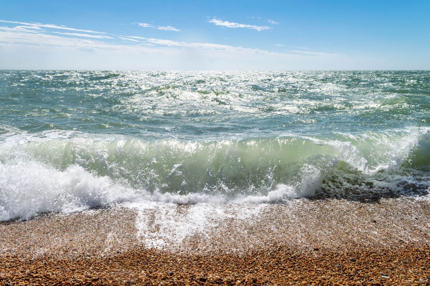Close up of a wave crashing onto the shore, seaside photography Kent