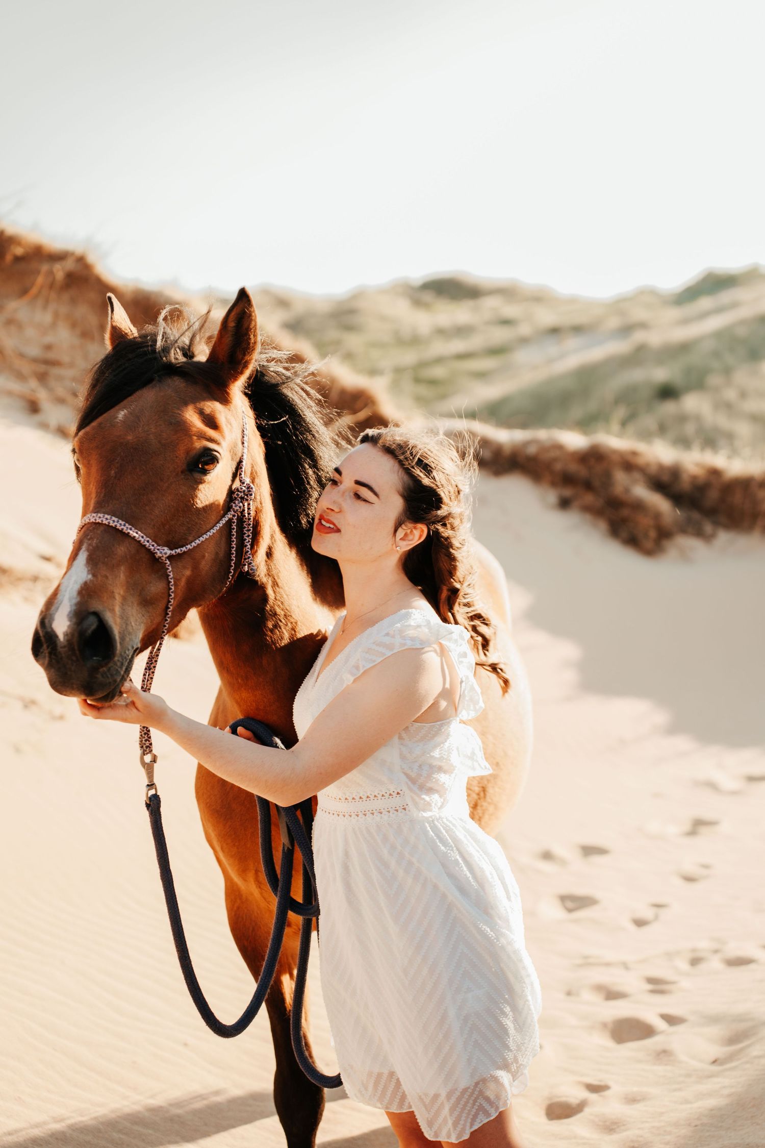 photo naturelle femme et son cheval Normandie, Cherbourg