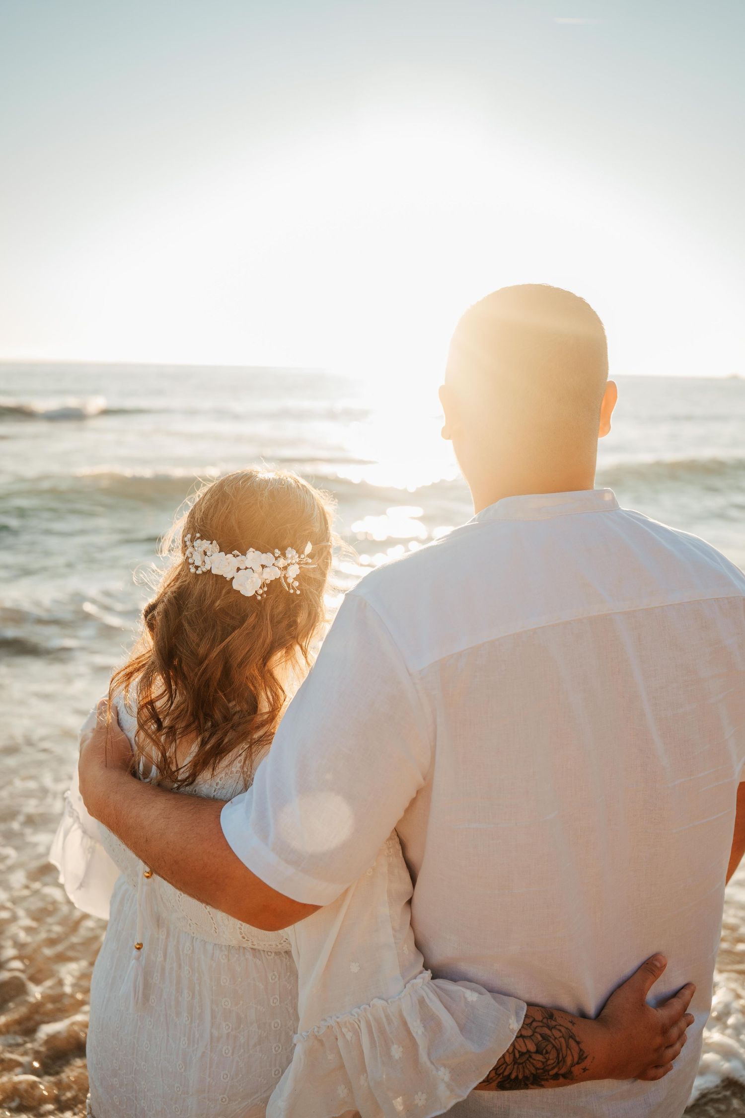 photo couple au coucher du soleil - photographe Normandie