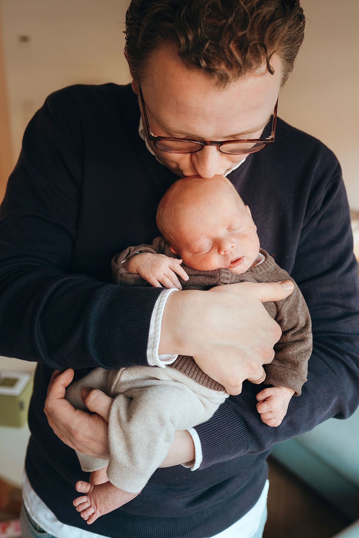 Papa, Dad, Sohn, Junge, Newborn