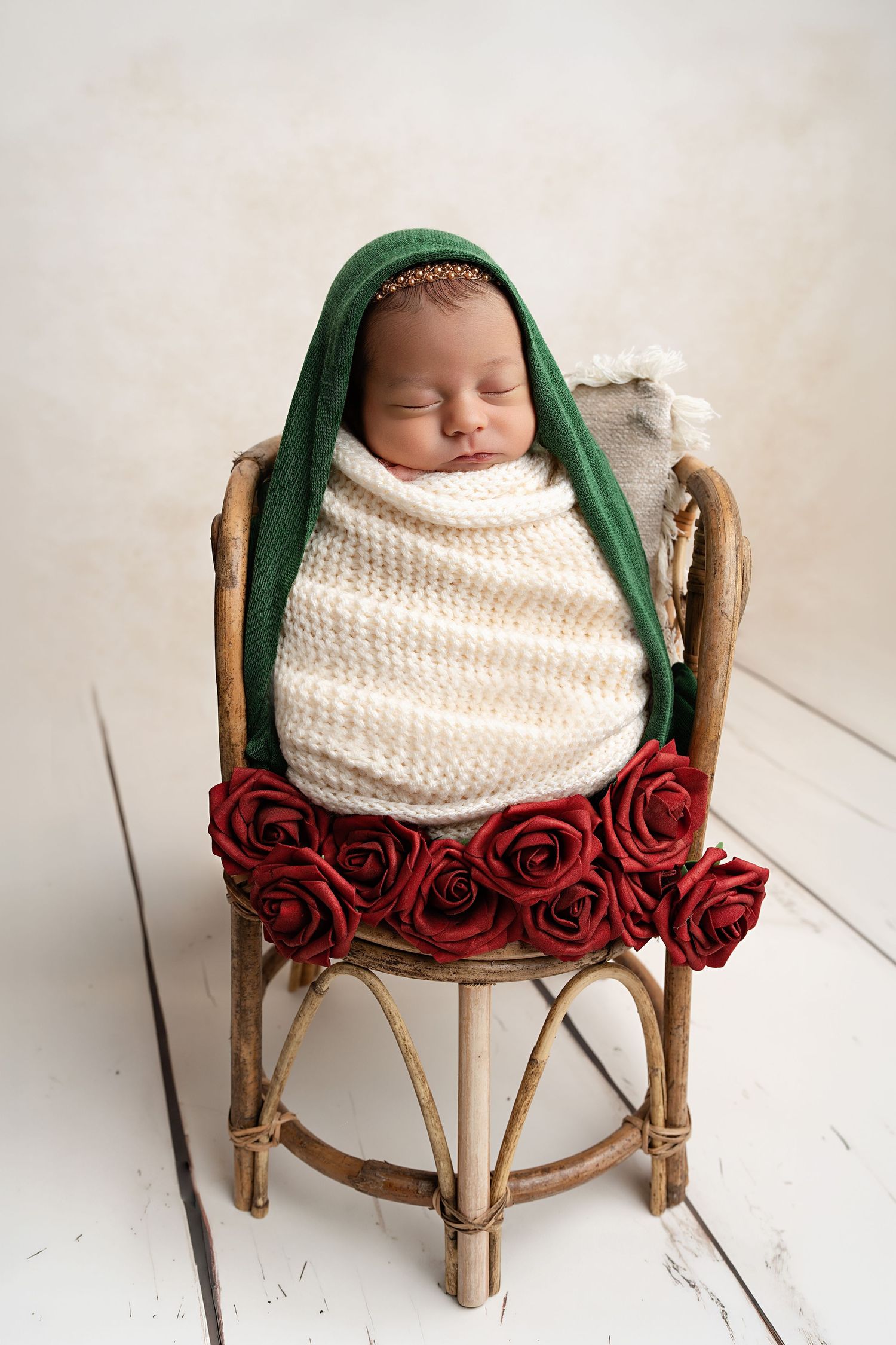 virgin mary themed newborn. Captured by a sought-after professional newborn photographer in Woodland Hills, Los Angeles.