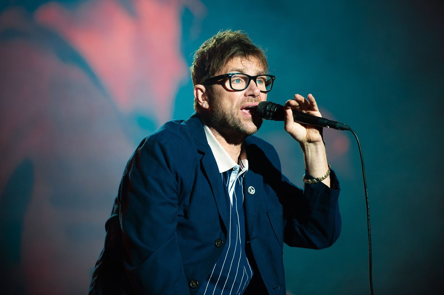Blur performing live at Corona Capital in Mexico City, photographed by Canadian concert photographer Lisa Mark.