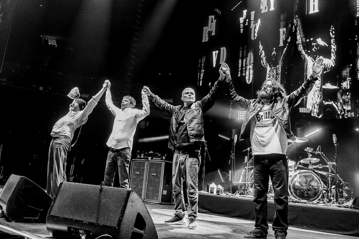 The Stone Roses performing live at Madison Square Garden in New York City on June 30, 2016, photographed by concert photographer Lisa Mark.