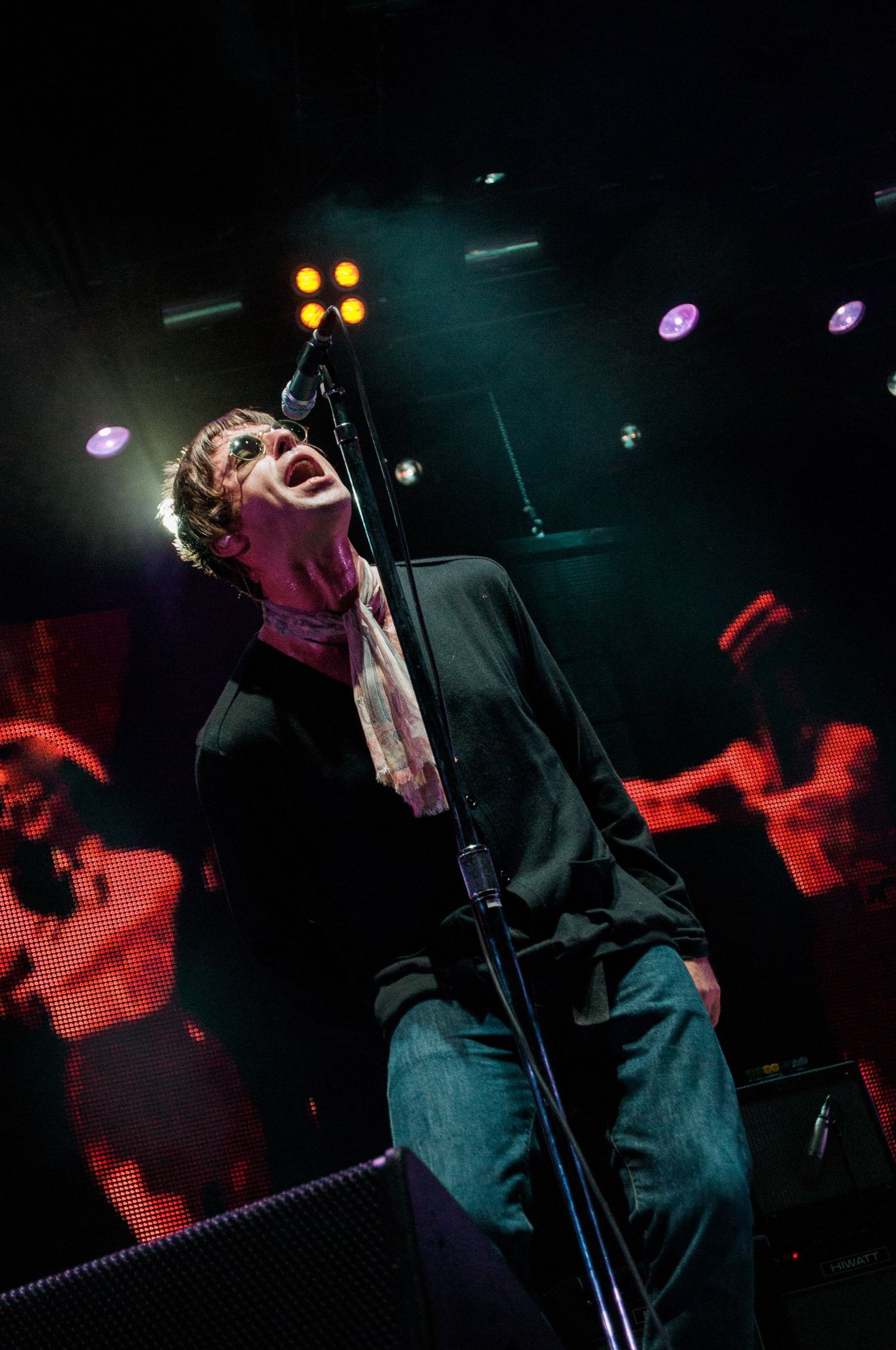 Oasis performing live at Molson Amphitheatre in Toronto in 2005, photographed by Lisa Mark.