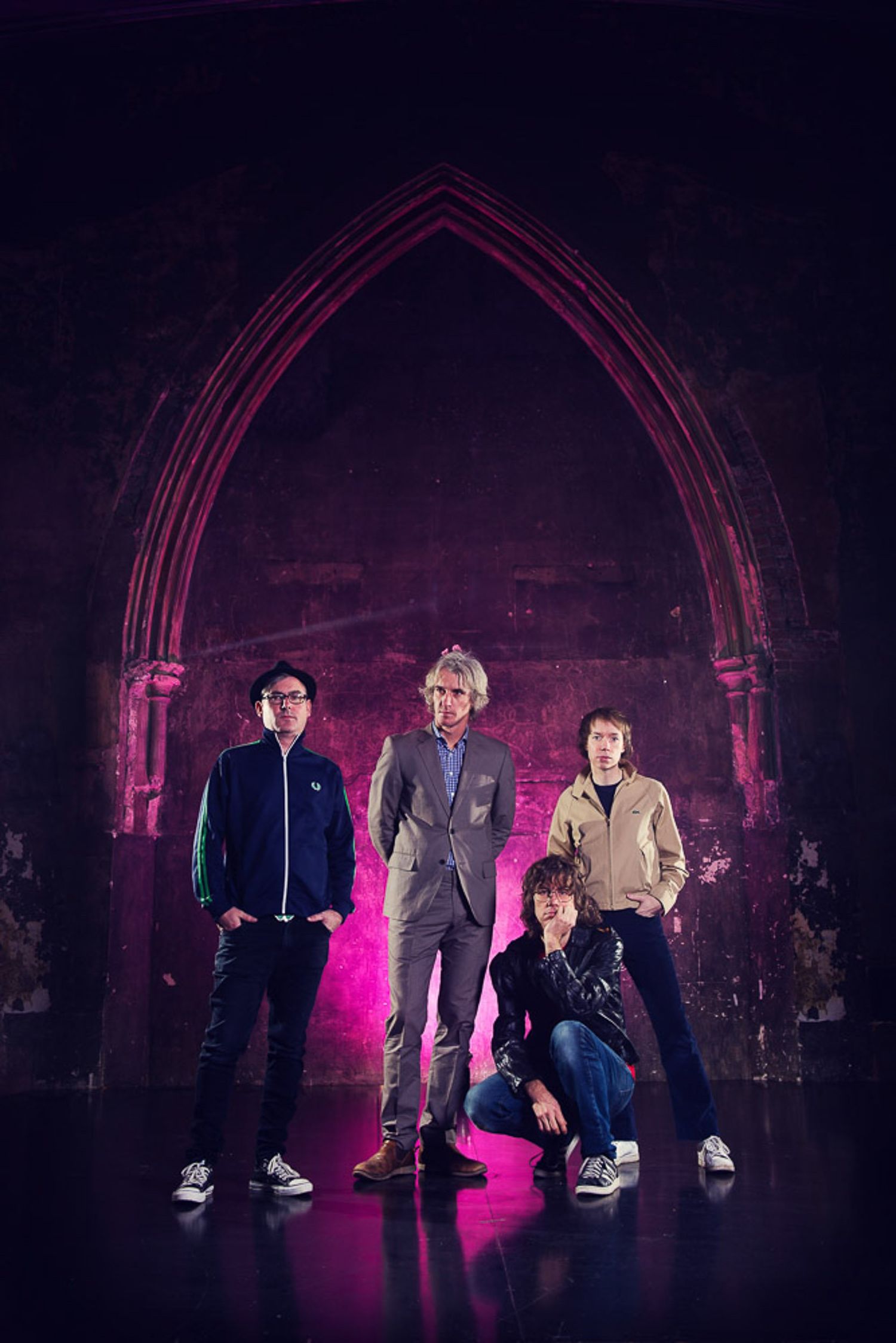 Band portrait of Sloan photographed for Murderecords by Lisa Mark in 2013.