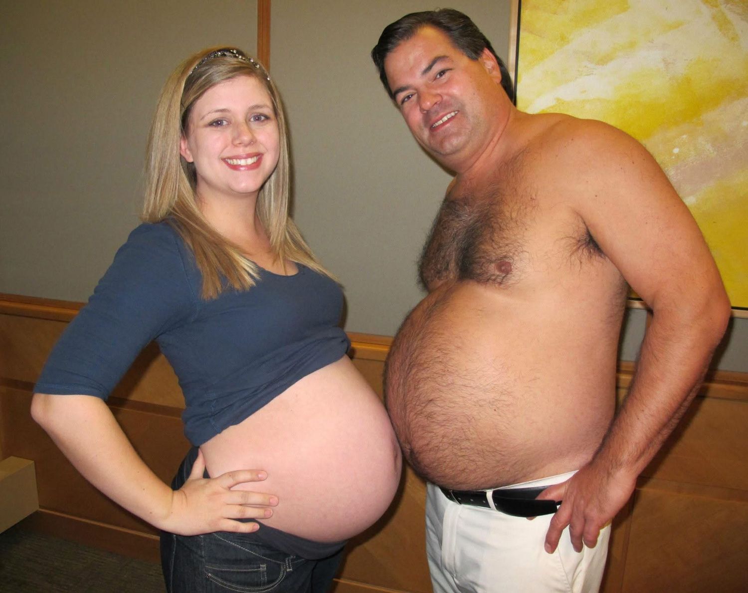 Lisa Mark and Randy from Trailer Park Boys belly-to-belly