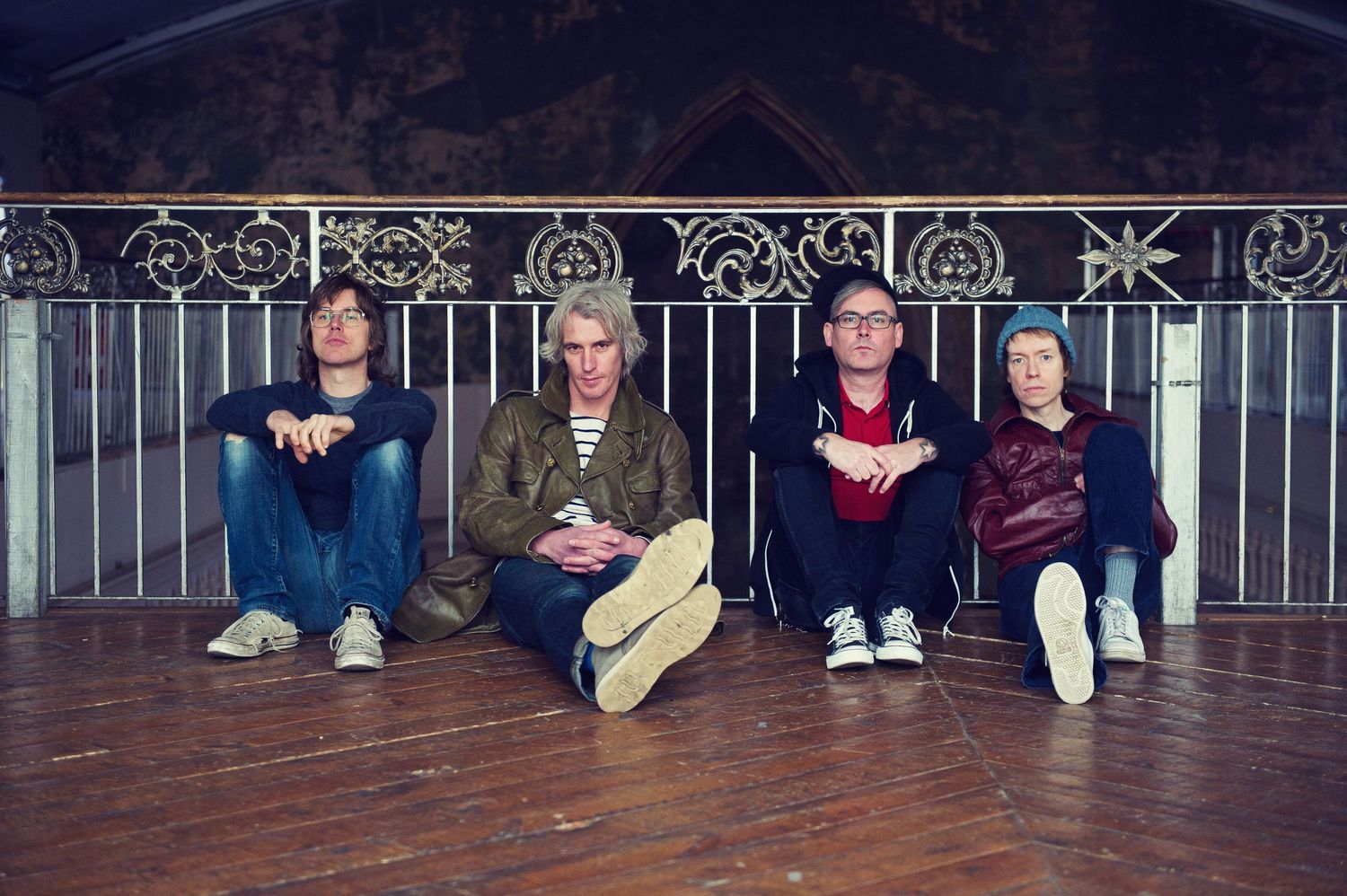 Band portrait of Sloan photographed for Murderecords by Lisa Mark in 2013.