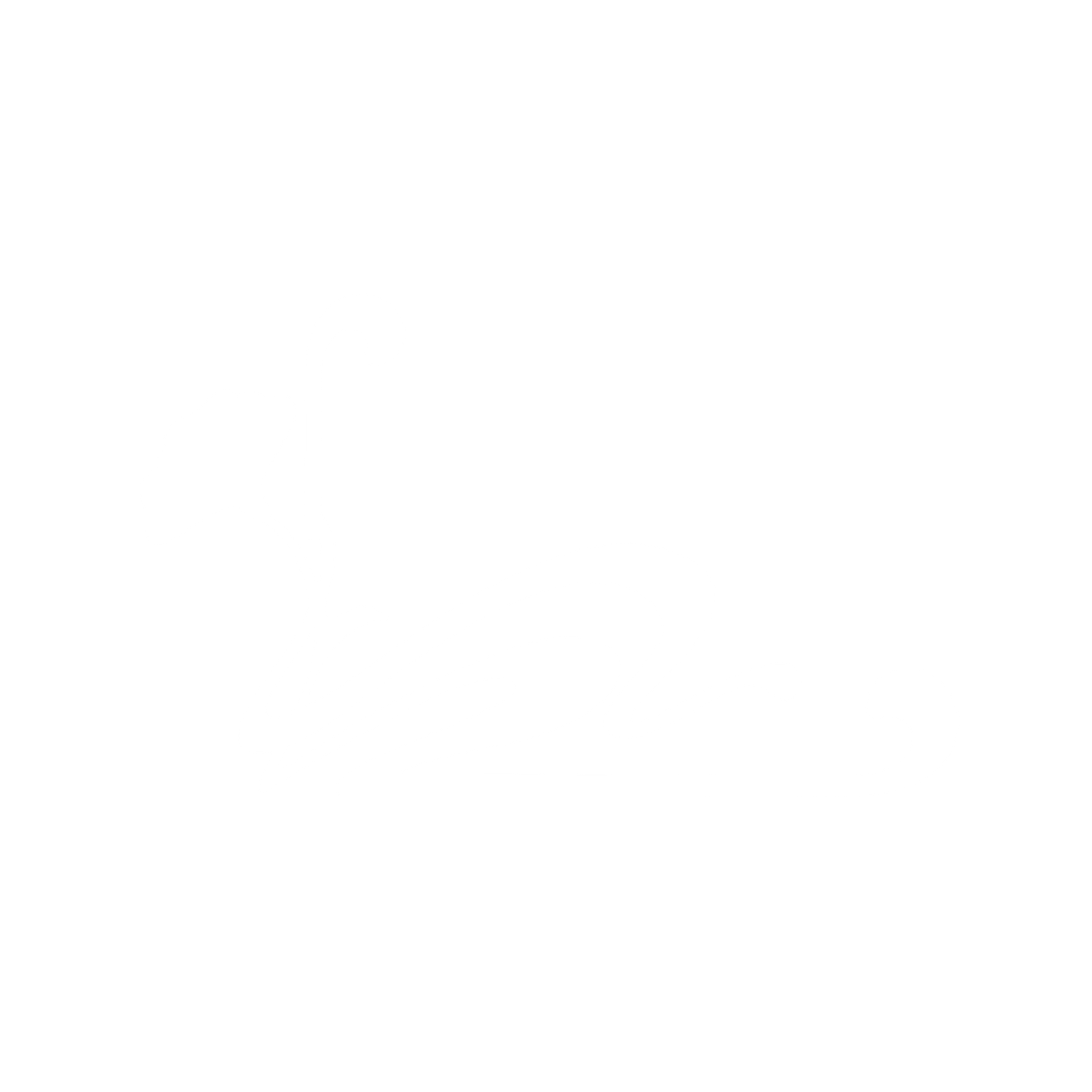 Minimalist white floral design illustration on black background.