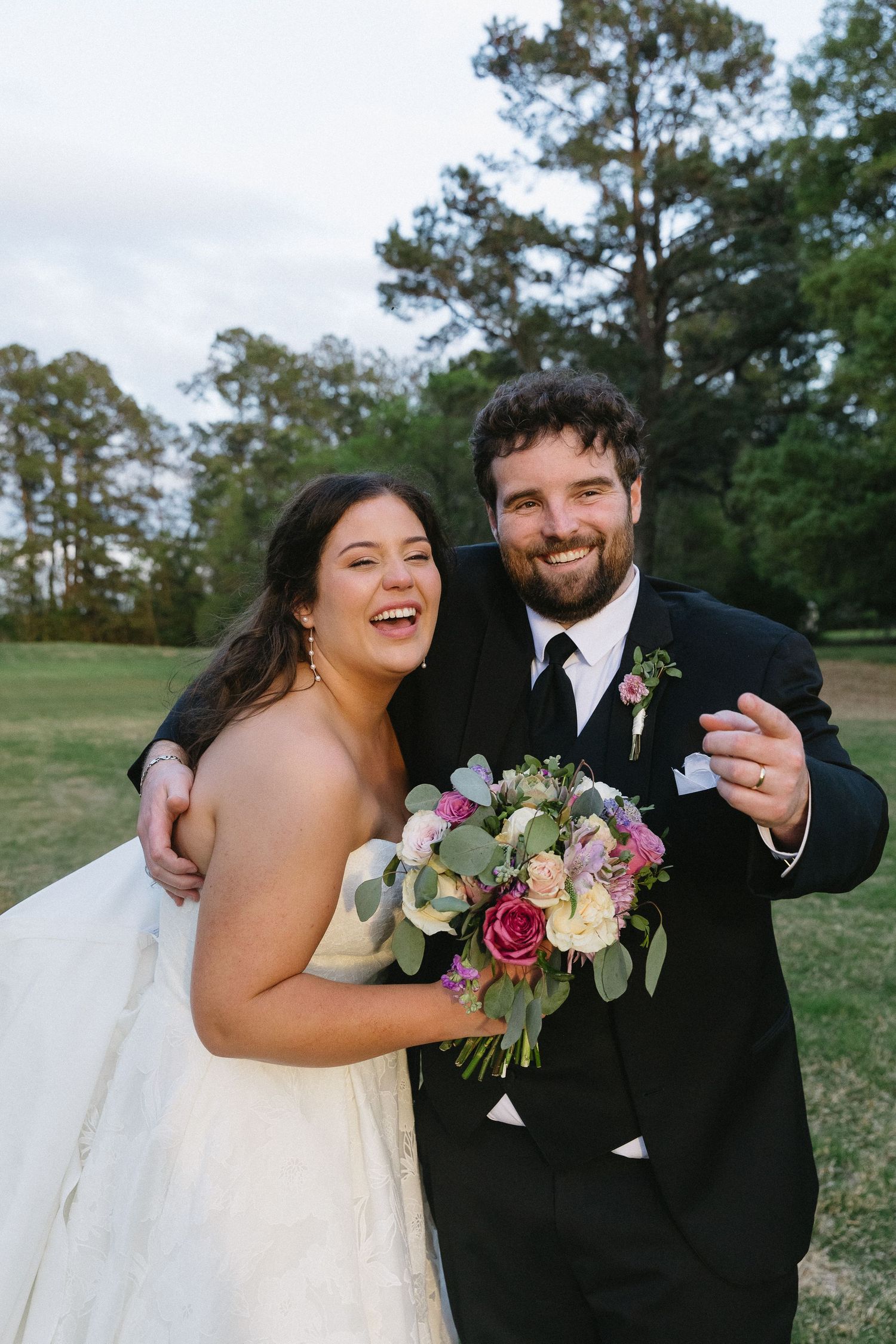 Candid wedding moment of bride and groom at Wedgefield Country Club in Georgetown South Carolina near Pawleys Island