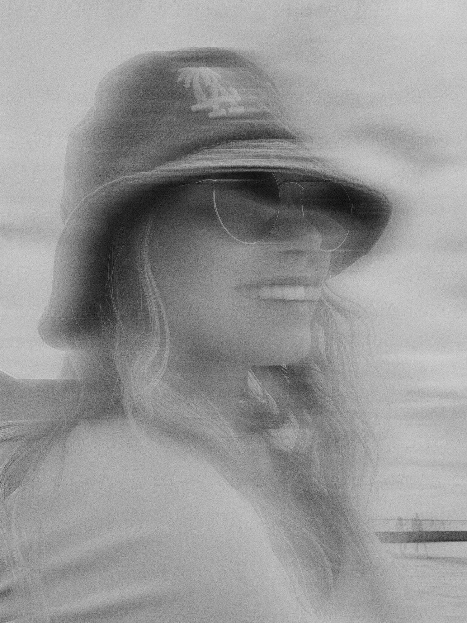 Abstract blurred motion photography in black and white creating ethereal effect.