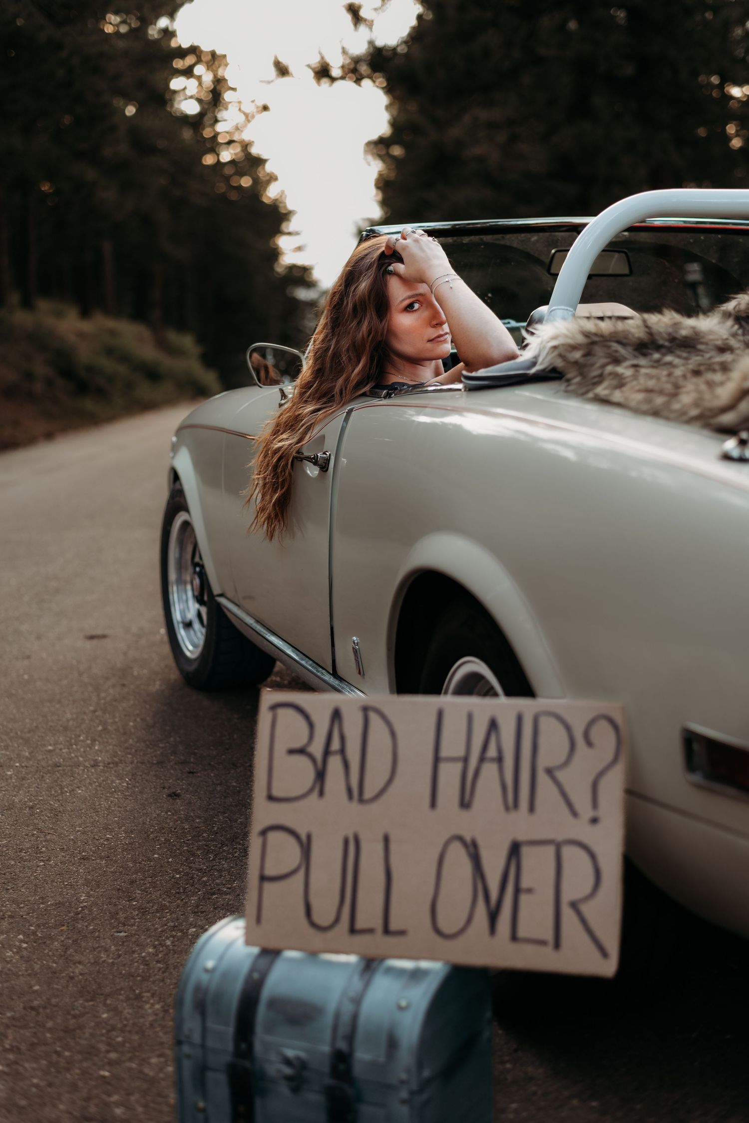 Outdoor branding session for local hair stylist in the mountains near denver Colorado