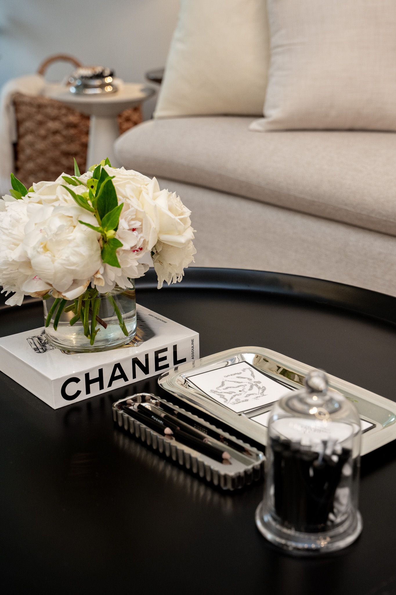 Corporate event photography of a company suite at the U.S. Open Golf Championship in the Hamptons, NY featuring Chanel merchandise