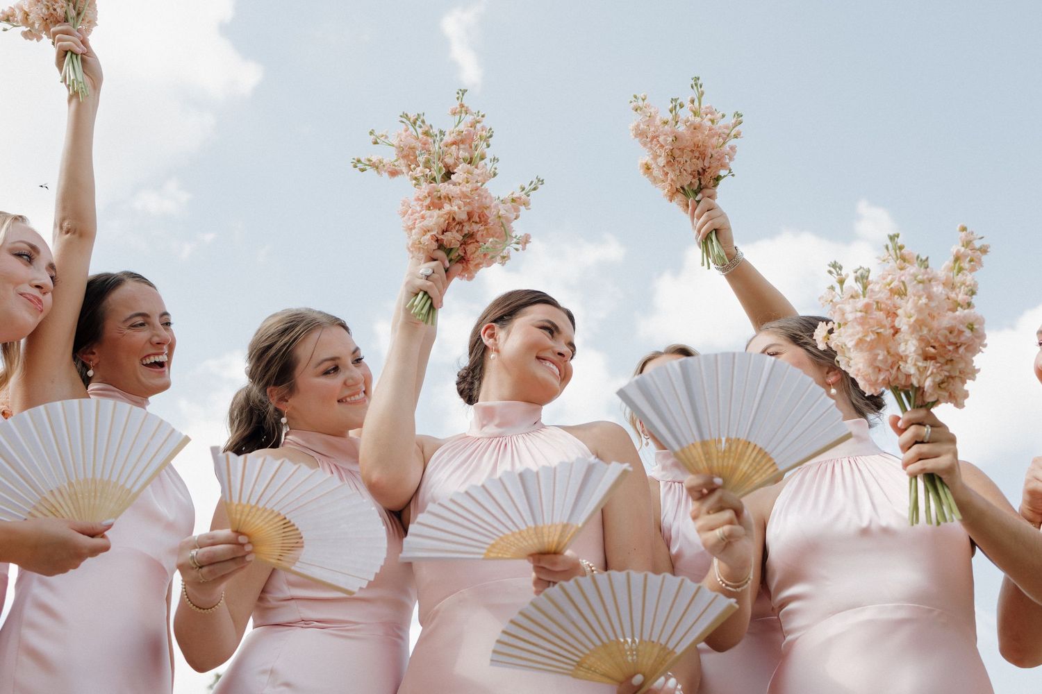 Bridal party celebrating in Greenwood, Arkansas.