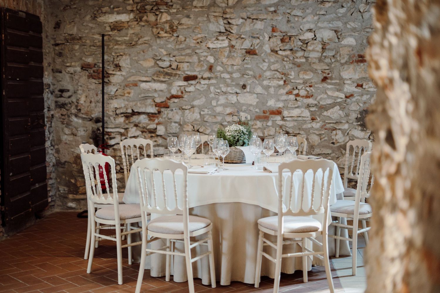 dettaglio allestimento e decorazioni al Carlo magno per la cena di matrimonio
