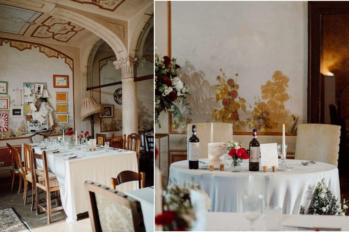 dettaglio allestimento location di matrimonio a cremona cascina lago scuro