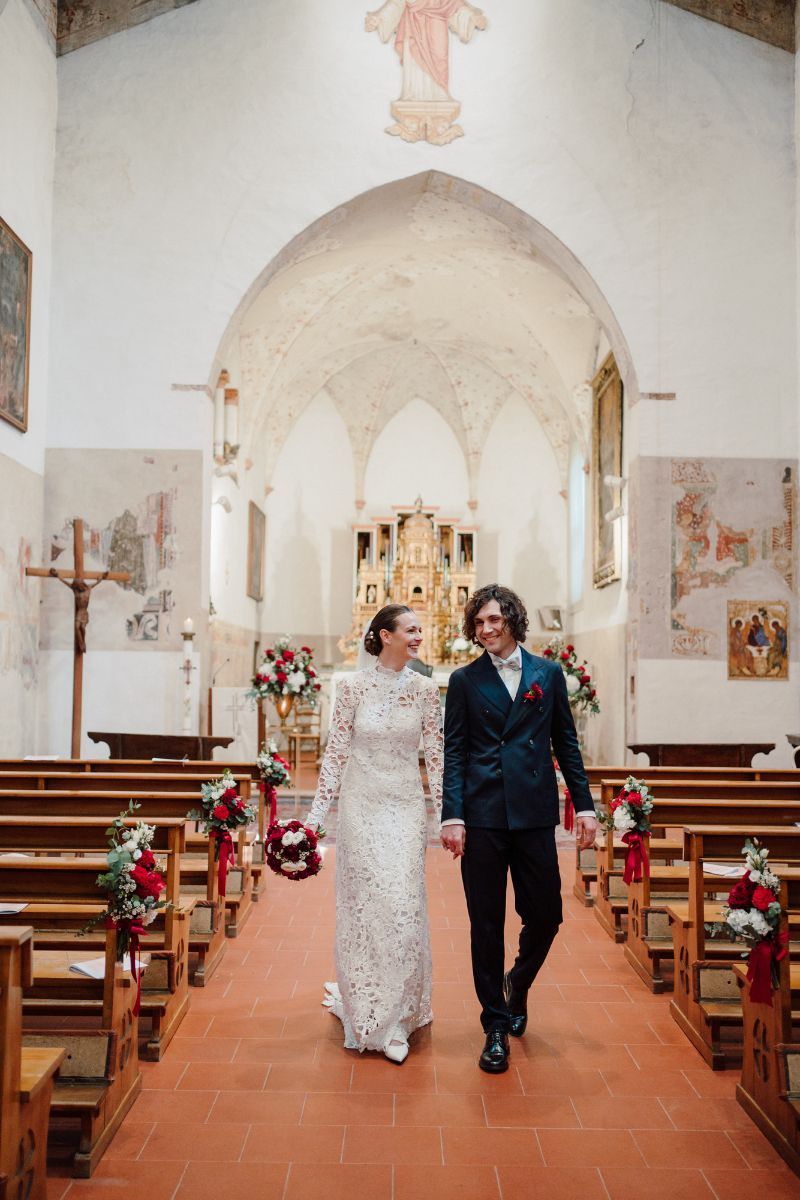 uscita dalla chiesa degli sposi a gottolengo