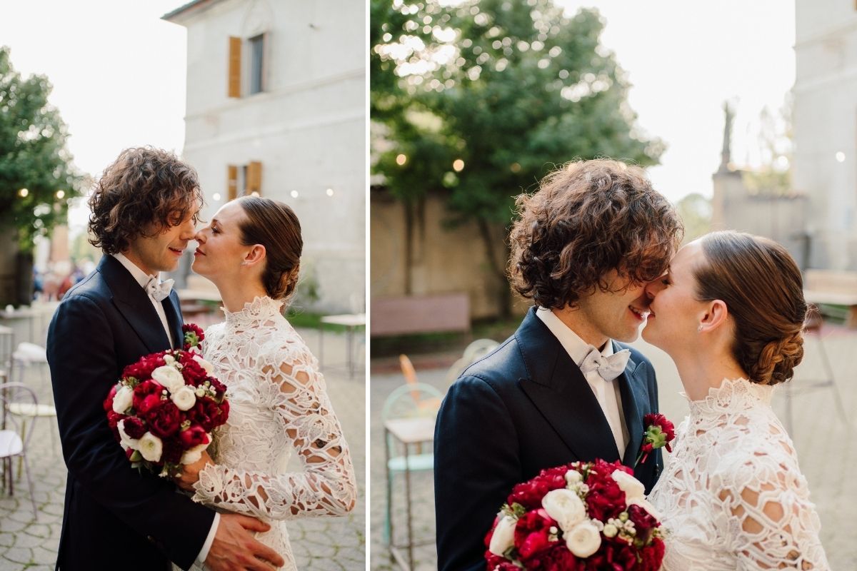 ritratto di matrimonio agli sposi in location a cascina lago scuro