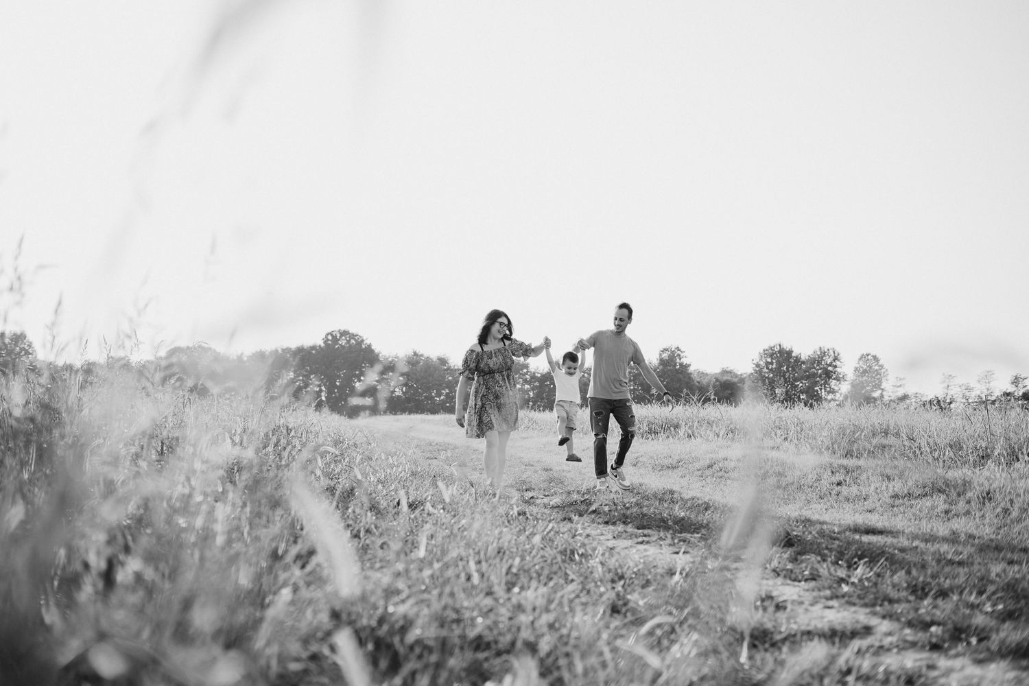 foto di famiglia nelle campagne di cremona