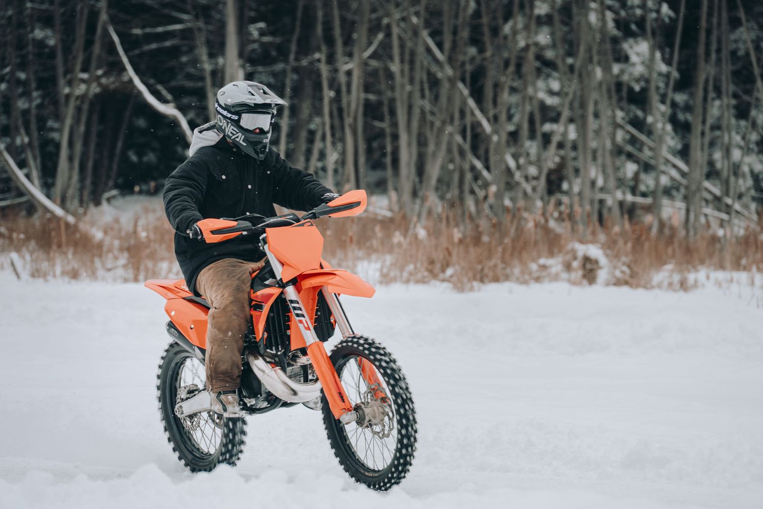 dirt bike in winter on ice in Madoc Ontario | Yesterday's Focus