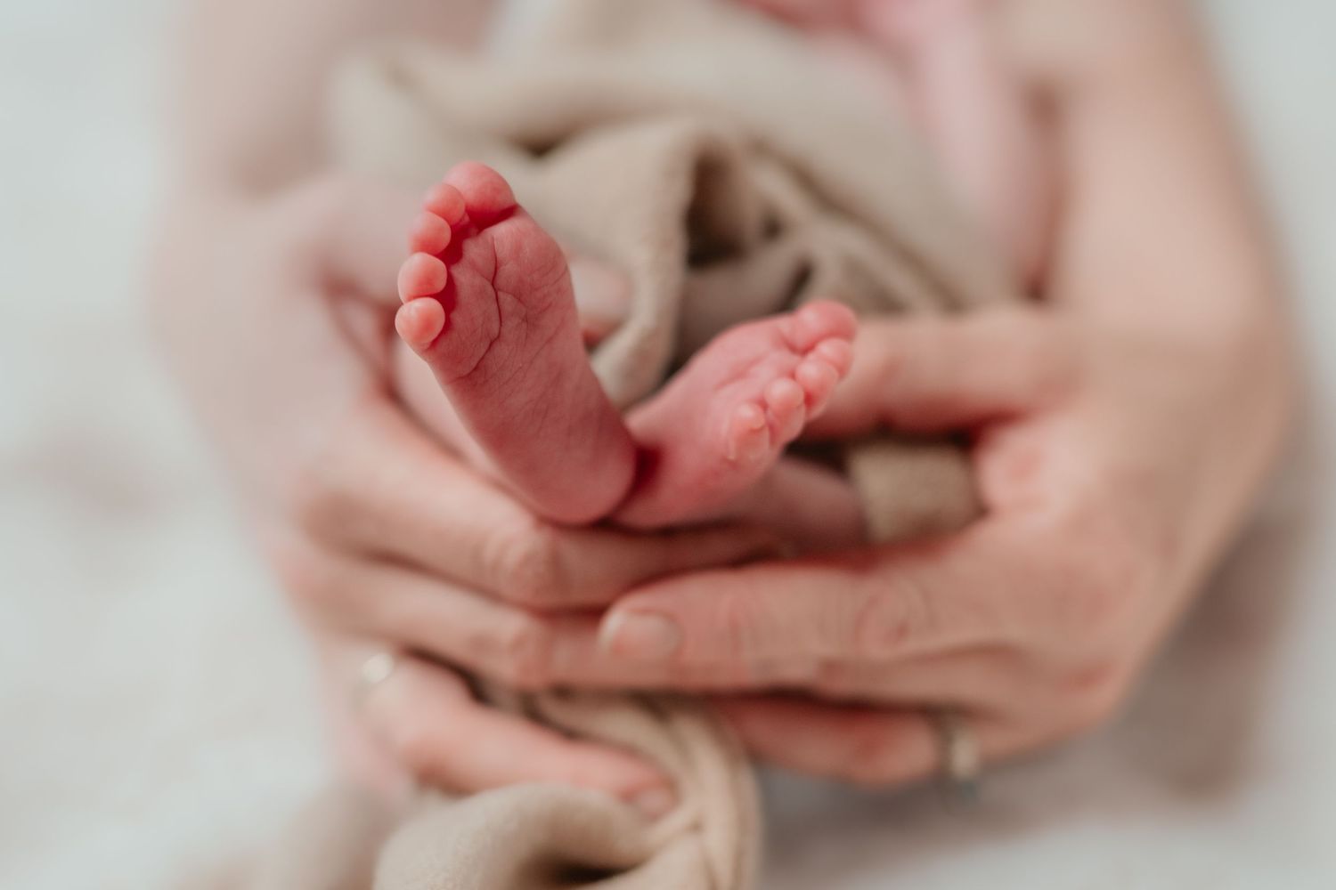 newborn feet and moms hands during newborn session in Havelock Ontario | Yesterday's Focus