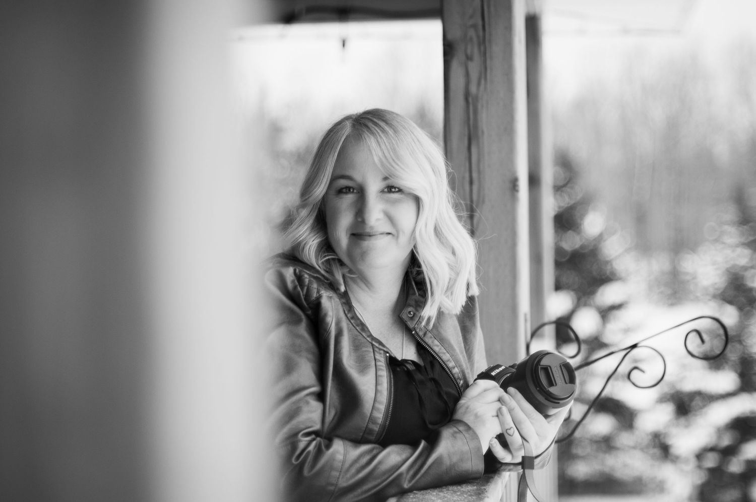 woman photographer outdoors in winter in Madoc, Ontario | Yesterday's Focus