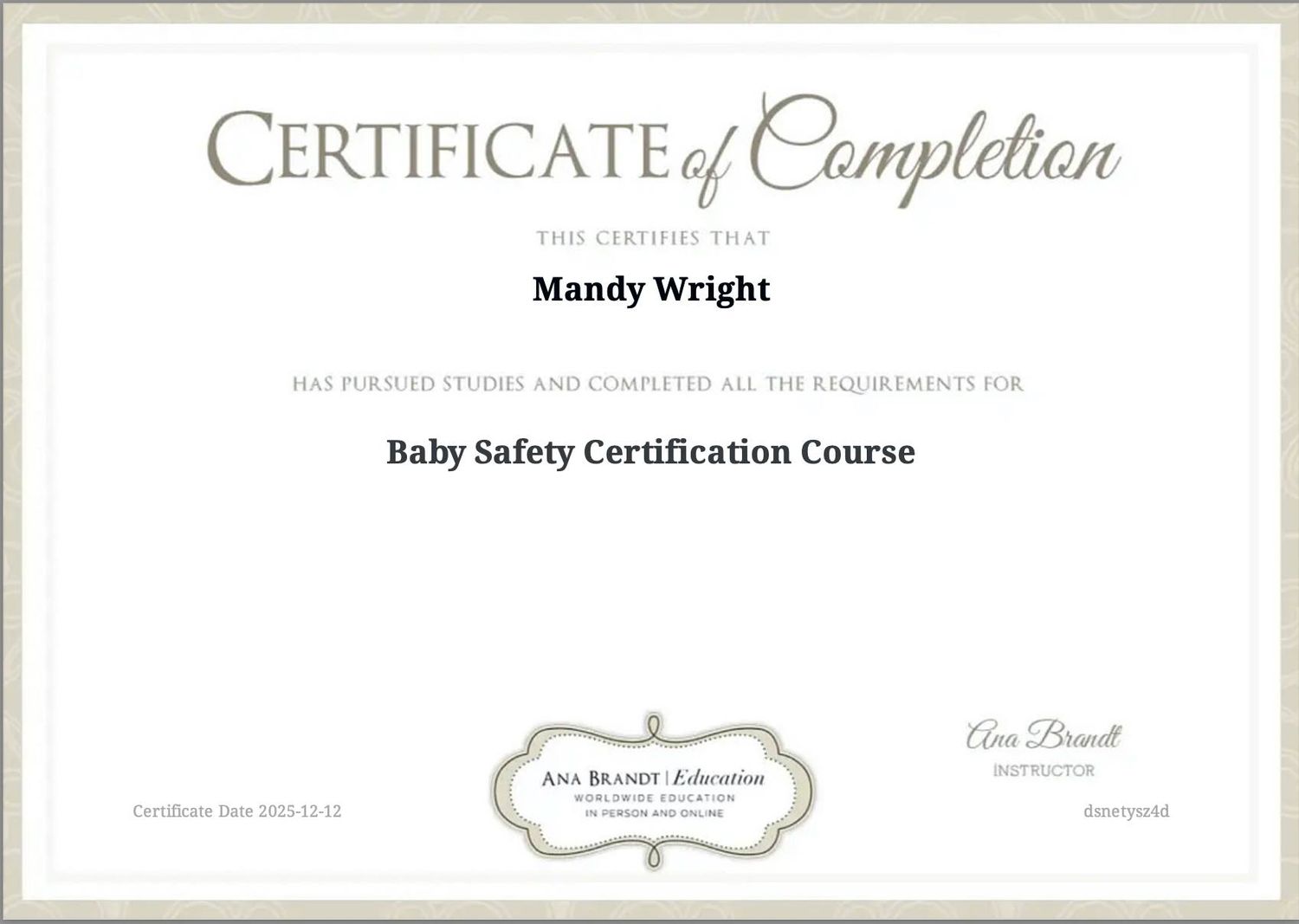 Mandy at Yesterday's Focus is baby safety certified, Madoc Ontario  | Yesterday's Focus