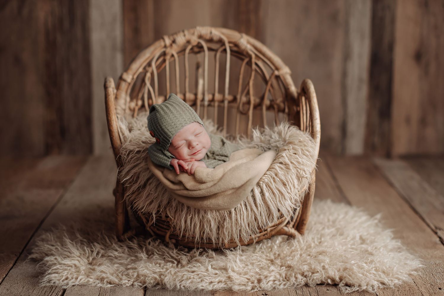 newborn sleeping in chair during newborn session | Madoc ON | Yesterday's Focus Photography