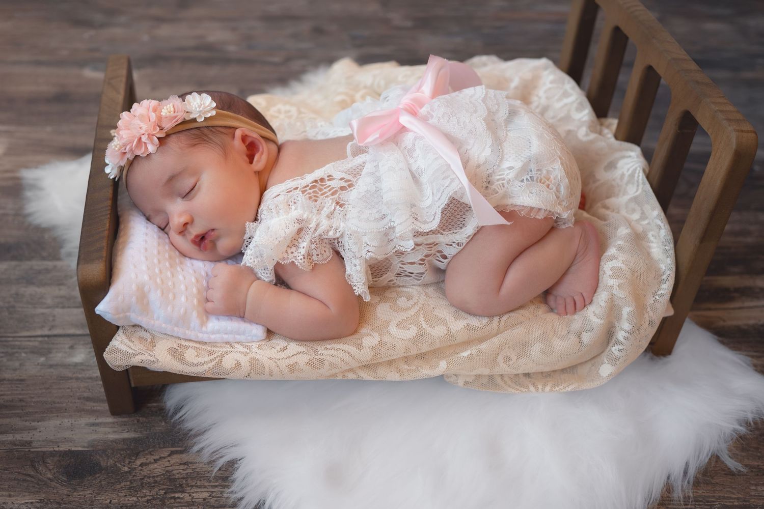Posed on bed during Newborn Session | Madoc ON | Yesterday's Focus Photography