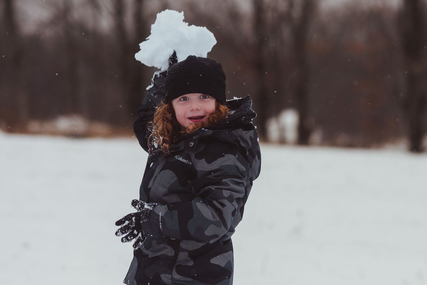 boy throwing snowball | Madoc Ontario | Yesterday's Focus by Mandy Wright
