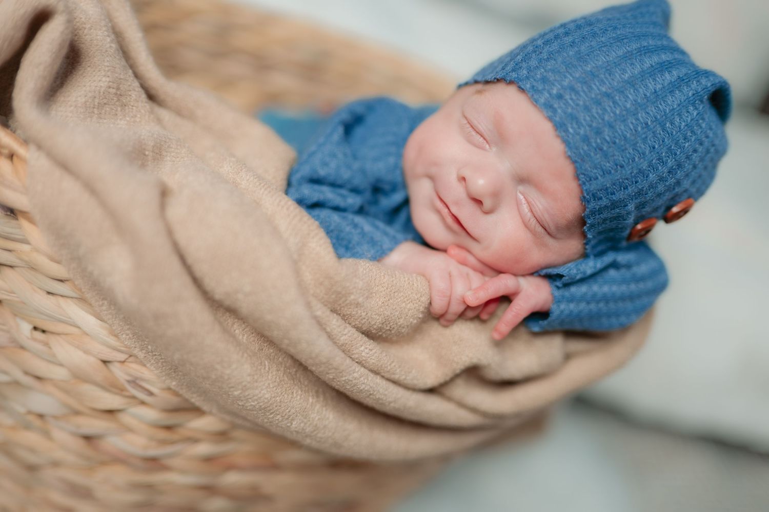newborn in basket during newborn session in Havelock Ontario | Yesterday's Focus