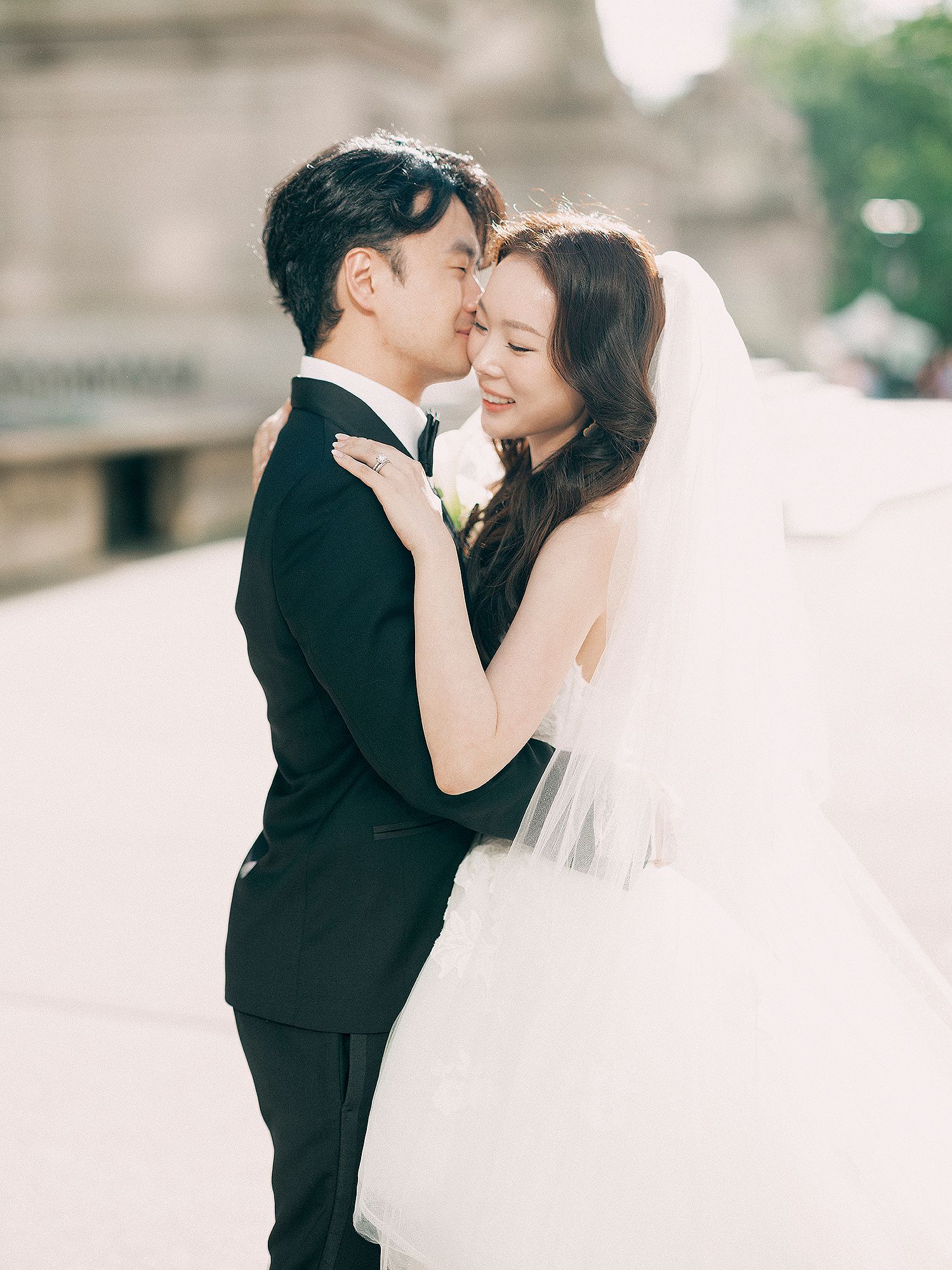 Romantic wedding portraits captured in soft, dreamy light. NYC wedding photographer.