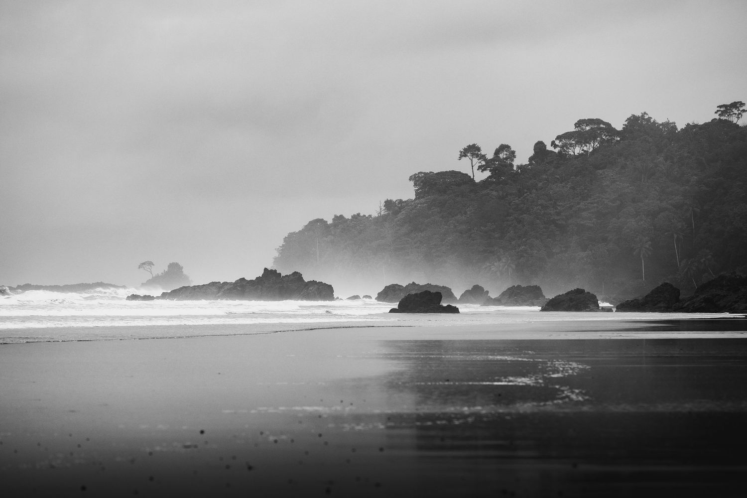 Fotografia playa colombia  naturaleza blanco y negro