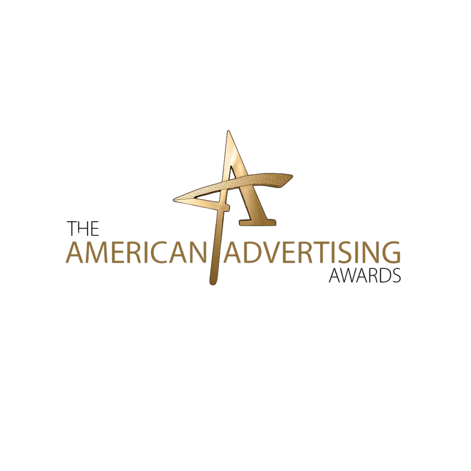 The American Advertising Awards official gold logo on clean white square background.