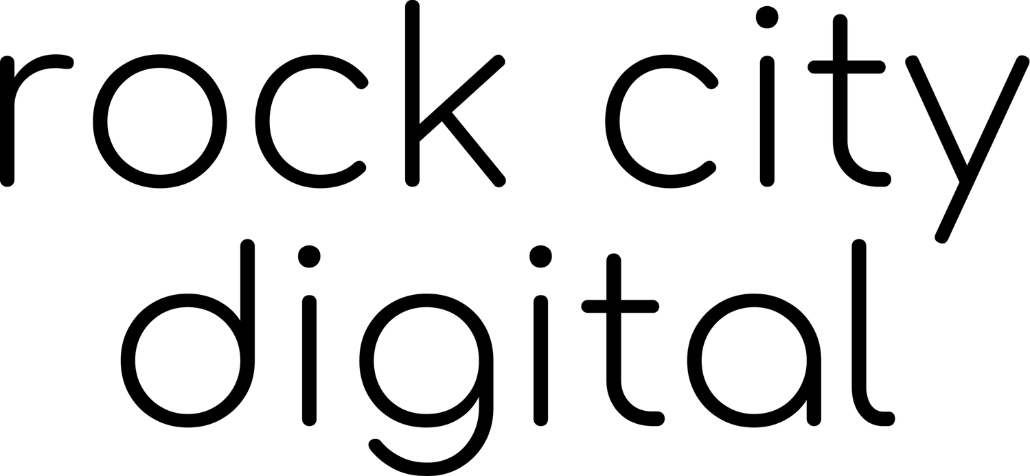 Rock City Digital company wordmark in bold geometric black lettering.