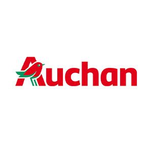 Red and green Auchan retail company logo.